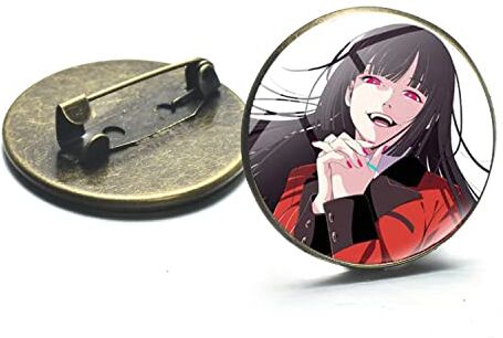 YBRAG Spilla Anime Kakegurui Distintivi Cosplay Manga Jabami Yumeko Collezione Spille Bottone Decorato per Zaino Cappello Vestiti