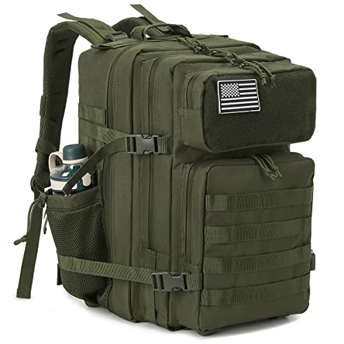 QT&QY Zaini militari tattici per uomini Molle Daypack 3 giorni 35/45L Capacità Lage zaino da campeggio per escursioni zaino palestra fitness con portabottiglie