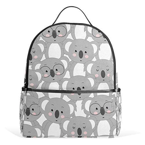 Kcldeci Carino Koala Bear zaino impermeabile a spalla libro borsa palestra zaino grigio bianco Animal bag Casual Day Pack Outdoor Travel Sport Bag per donne uomini