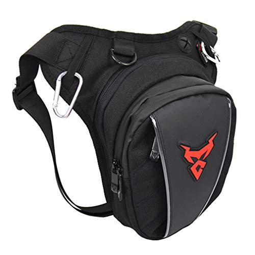 Hebetag Marsupio da gamba per moto Oxford per uomo e donna coscia vita posteriore cintura per attività all'aria aperta viaggi escursioni cyling Tactical Outdoor Nero