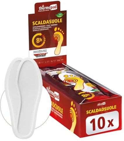 Thermopad Scaldasuole, Scaldamuscoli, misura L, 10 paia, Bianco Sporco