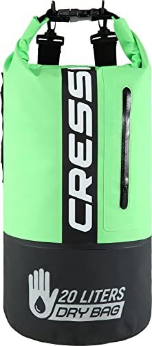 Cressi Dry Bag Premium, Sacca/Zaino Impermeabile per attività Sportive Unisex Adulto, Nero/Verde Fluo/Bicolore, 20 L