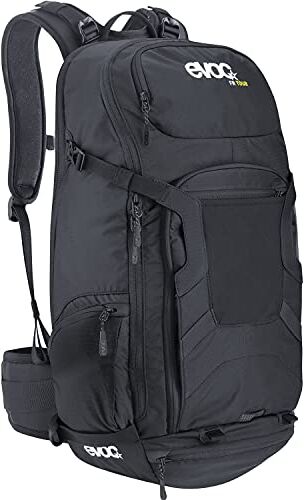 EVOC Zaino tecnico da turismo FR TOUR 30l (paraschiena integrato con 95% di assorbimento degli urti, ideale per tour di più giorni, scomparto principale con pass-through), Nero