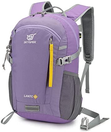 SKYSPER Zaino da Hiking 20L, Zaino Sportivo Impermeabile Zaino Montagna per Viaggio Escursionismo Trekking Uomo e Donna, Viola Senza copripioggia