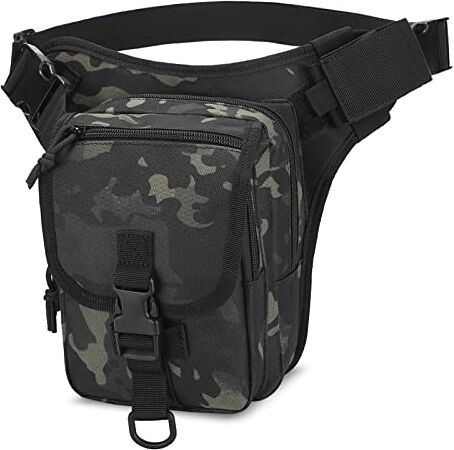 HUNTVP Marsupio Cosciale Tattico Militare Borsa Gamba Moto Molle Impermeabile per Campeggio Escursionismo Ciclismo Viaggio Trekking Sport Porta Smartphone (Typ-6 Camo)