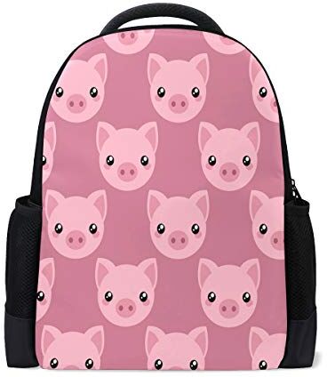 Wamika Cute Pig Face Viaggio Laptop Zaino Scuola Libro Borsa Rosa Animale Causale Zaino All'Aperto Business Escursionismo Zaini Campeggio Borse A Spalla Per Donne Uomini