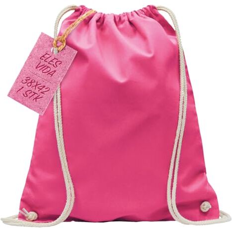 ELES VIDA Sacca in cotone da palestra, Zaino borsa in tessuto, borsa in cotone, borsa in juta Borsa in tessuto omologata OEKO-TEX® (rosa, 38 x 42 cm)