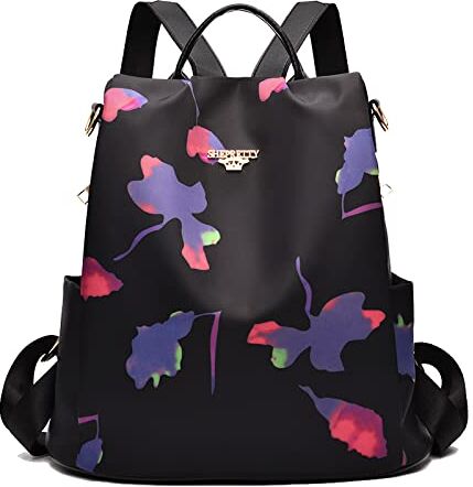 shepretty Zaino Donna antifurto Borsa Tracolla Zainetto Viaggio Daypack zaino donna scuola, AL911Farfalla-viola