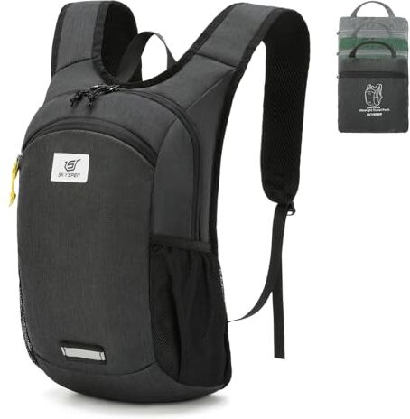 SKYSPER Zaino Pieghevole Ultraleggero 10L, Zainetto Richiudibile piccolo Zaino Hiking Salvaspazio per Trekking Viaggio Brevi Escursioni Ciclismo