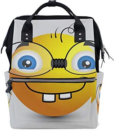 FANTAZIO Mummia Bag Zaino Divertente Emoji Smiley Emoticon Borsa Scuola