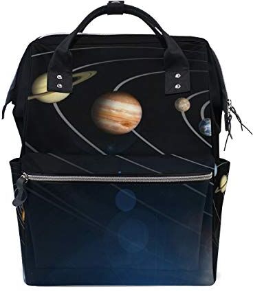 FANTAZIO Mummia Bag Zaino Solar System Planets Traiettoria Borsa Scuola