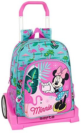 safta Minnie Mouse Palms Ufficiale Zaino Schienale Ergonomico con Carrello  Evolution