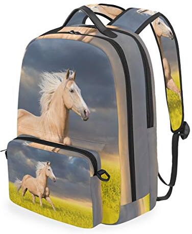 FANTAZIO Zaini e Borsa Croce Marrone Cavallo Scuola Set