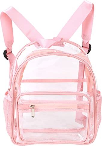 Horoper Zaino Trasparente, Zaino Trasparente in PVC per Impieghi Gravosi Zaino Trasparente Impermeabile Zaini Casual per Studenti Ragazzo e Ragazza Nero Rosa Verde(Rosa)