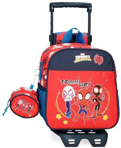 Marvel Spidey and Friends Zaino 25 + Trolley, Rosso 21x25x10 cm Poliestere 5.25L