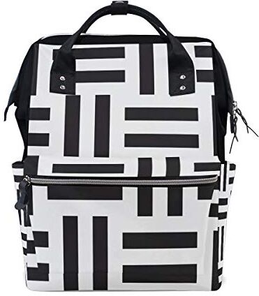 MONTOJ Black Equal Signs Pattern Canvas Borsa da Viaggio Campus Zaino