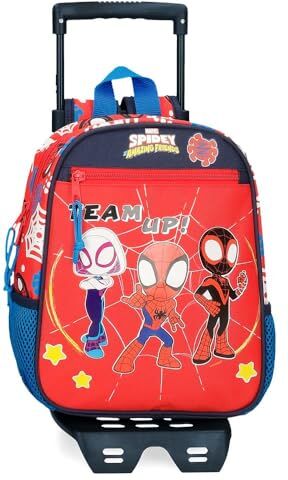 Marvel Spidey and Friends Zaino 28 + Trolley, Rosso 23x28x10 cm Poliestere 6.44L