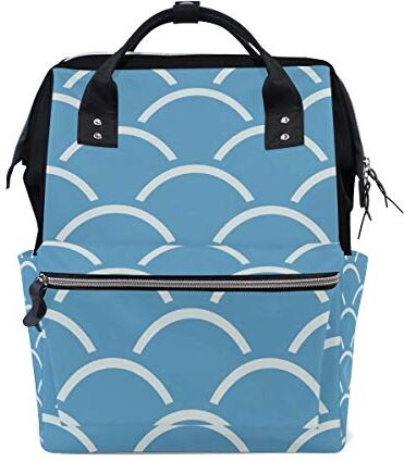 FAJRO Thirsty Blue Sea WaveTravel zaino tela Borsa Scuola Pack