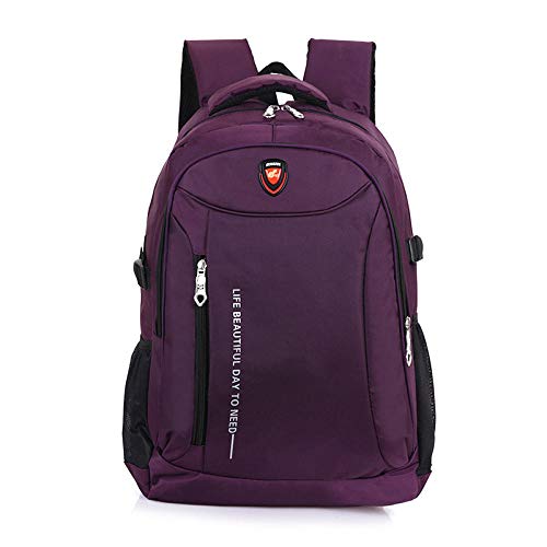 dinitianer Backpack men and women travel backpack canvas large capacity outdoor multi-purpose computer bag purple