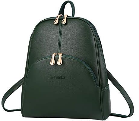 Nevenka Zaino Donna Borsa a Spalla in Pelle PU Zainetto Casual Borsa a Mano Backpack alla Moda per Shopping Scuola Viaggio Vacanza (verde)