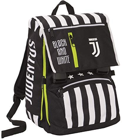 Seven Zaino Estensibile Big Juventus, Best Match, Bianco e Nero, Scuola & Tempo Libero, con Orologio abbinato