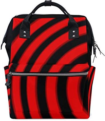 FANTAZIO Mummia Bag Zaino Rosso E Nero Cerchio Coccinella Scuola Bag