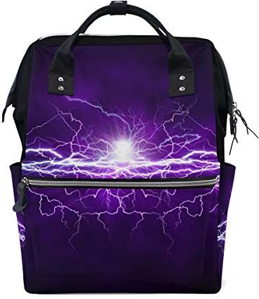 FANTAZIO Zaino Mummia Viola Modello Fulmine Scuola Bag