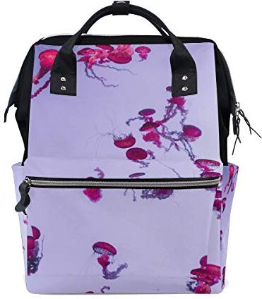 FANTAZIO Zaini Meduse Rosso Borsa Scuola Tela Daypack