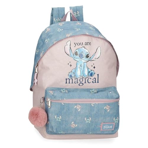 Disney Joumma Stitch You Are Magical Zaino Scuola Adattabile a Carrello Blu 31 x 44 x 15 cm Poliestere 20,46 L, blu, Zaino scuola adattabile a carrello