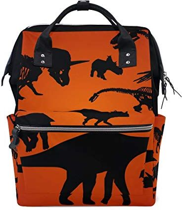 FANTAZIO Mummia Bag Zaino Dinosaur Silhouette Pattern Scuola Bag