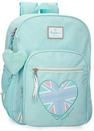 Pepe Jeans Nerea Zaino Doppio Scomparto Blu 30x40x13 cm Poliestere 15,6L