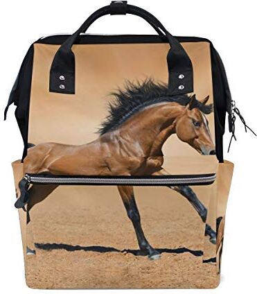 FANTAZIO Zaini Handsome Brown Horse School bag canvas Daypack