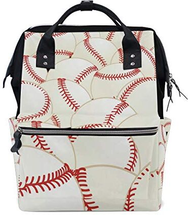 FANTAZIO Zaini Stampa Baseball Scuola Canvas Daypack