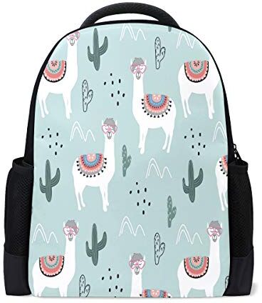 Fender Green Cactus Llama Viaggio Laptop Zaino Scuola Libro Bag Animal Alpaca Tropicale Succulenta Causale Daypack Outdoor Business Escursionismo Zaini Campeggio Borse A Spalla Per Studenti Donne Uomini