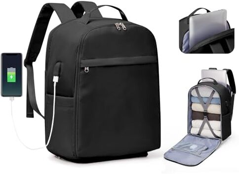 SZLX Borse da Viaggio 45x36x20 Zaino Easyjet Donna Zaino Ryanair 40x20x25 Bagaglio a Mano Zaino impermeabile uomo trekking, Borsa da Viaggio Cabina aereo Zaino per Laptop con Porta di ricarica USB