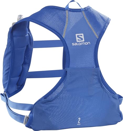 Salomon Agile 2 Set Gilet da Running con Flask Inclusi Unisex, Capacità essenziale, Dettagli riflettenti, Comfort in movimento, Nebulas Blue