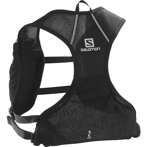 Salomon Agile 2 Set Gilet da Running con Flask Inclusi Unisex, Capacità essenziale, Dettagli riflettenti, Comfort in movimento, Black