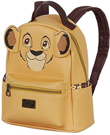 Disney Il Re Leone Face-Zaino Heady, Giallo, 24.5 x 29 cm, Capacità 8 L