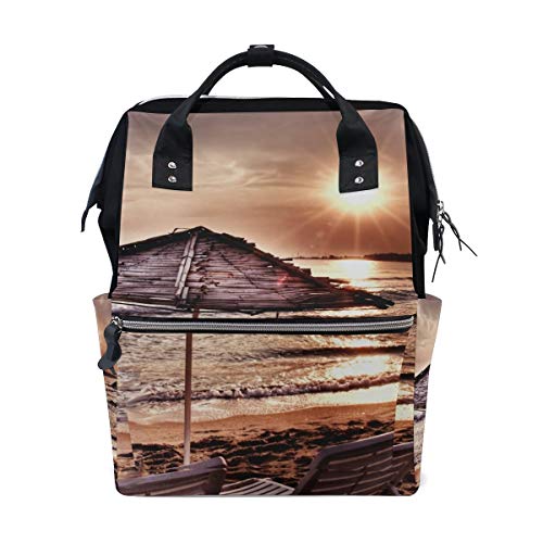 FANTAZIO Mummia Bag Zaino Bella Seaside Paesaggio Pattern Borsa Scuola