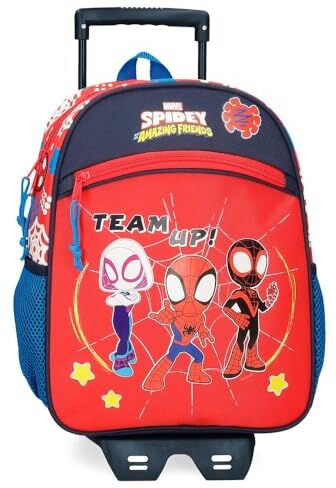 Marvel Spidey and Friends Zaino Scuola con Trolley Rosso 27x33x11 cm Poliestere 9.8L