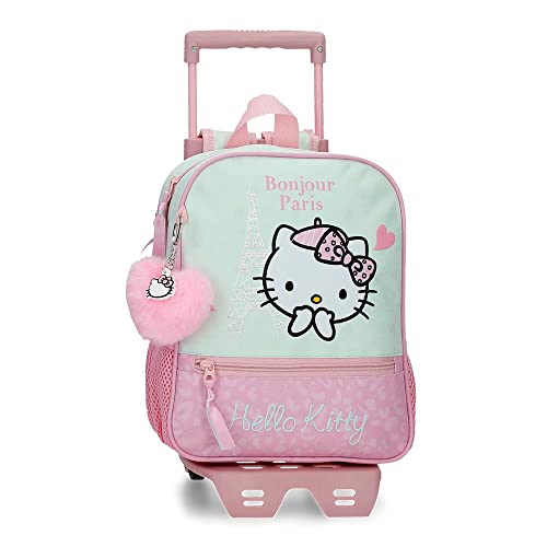 Hello Kitty Paris Zaino Prescolare Adattabile a Trolley Rosa 23X28X10 cm Poliestere 6,44L