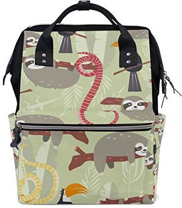 FANTAZIO Zaini Animali Sloth Serpente e Tucano Scuola Borsa Canvas Daypack