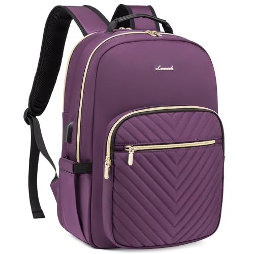 LOVEVOOK Zaino Donna Porta PC 17,3 Pollici, Impermeabile Zaino per Laptop con Caricatore USB, grande Zaino Computer per Scuola Università Viaggi Lavoro Ufficio