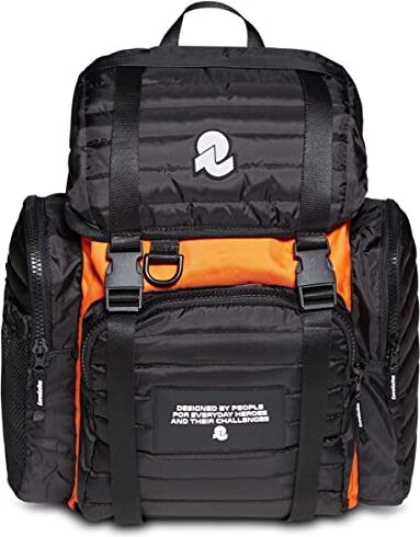 Invicta Zaino Ufficio URBAN X, Nero Arancione, Orange, Tasca porta pc fino a 14'', Lavoro, Ufficio, Tessuto ECO Material, 25L, per Uomo e Donna Blu