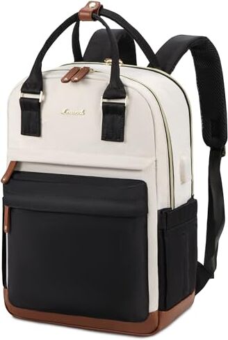 LOVEVOOK Zaino Porta PC Donna, 15.6 Pollici Zaino da Viaggio Scuola Università Grande, Impermeabile Zaino Lavoro Ufficio Antifurto Elegante, Computer Laptop Travel Backpack Waterproof Nero