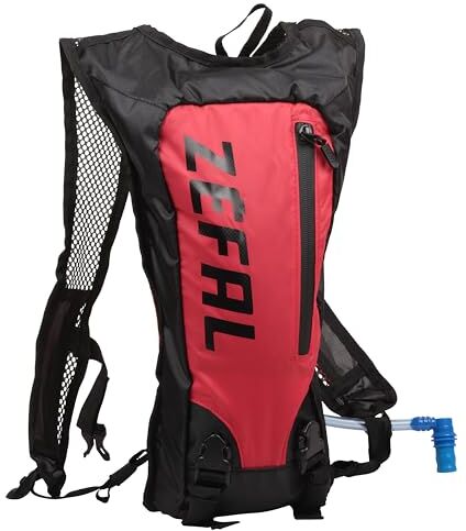 ZEFAL Z Hydro Race Zaino di idratazione Leggero e Minimalista + Sacca dell'Acqua da 1,5 l Inclusa, per Bicicletta, Corsa, Trail e Escursionismo, Unisex Adulto, , Nero e Rosso