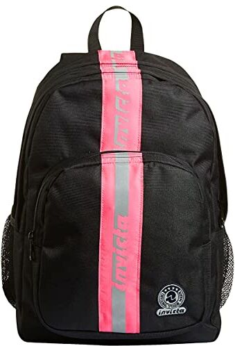 Invicta Zaino Strong Reflective Band, Nero/Fucsia, Doppio Scomparto, Tasca Porta Borraccia, Tasca Frontale Maxi Capiente, Scuola y Tempo Libero