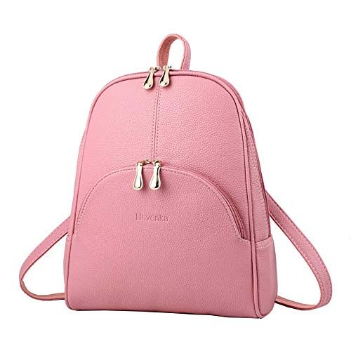 Nevenka Zaino Donna Borsa a Spalla in Pelle PU Zainetto Casual Borsa a Mano Backpack alla Moda per Shopping Scuola Viaggio Vacanza (rosa)