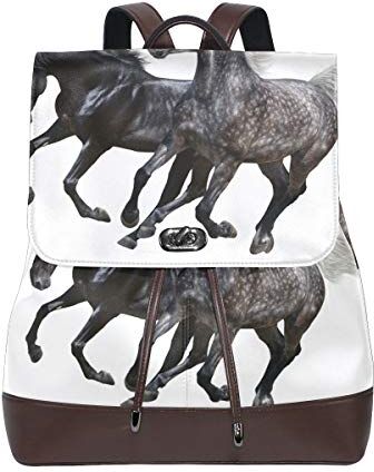 FANTAZIO Zaini Horse Running Scuola Borsa in pelle Daypack