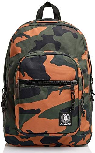 Invicta Zaino, JELEK, Zaino Doppio Scomparto -Tasca Porta PC, Tasca Porta Borraccia, Zaino Scuola, Viaggio & Tempo Libero, Maxi Capienza 38 LT